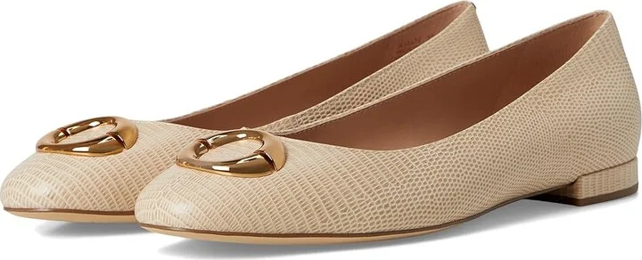 Cole Haan Skylar Ballet Flats Women's Shoes Oat Lizard Print Leather : 10 B - Medium
