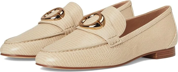 Cole Haan Skylar Loafers Women's Shoes Oat Lizard Print Leather : 6 B - Medium
