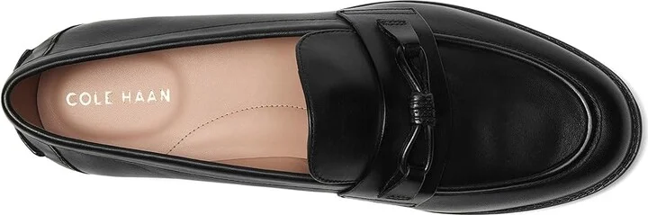 Cole Haan Stassi Bow Loafers Women's Shoes Black Leather : 7.5 B - Medium - Image 2