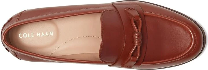 Cole Haan Stassi Bow Loafers Women's Shoes Dark Cuoio Leather : 7 B - Medium - Image 2