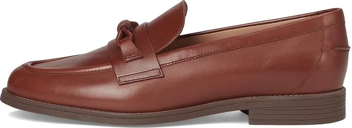 Cole Haan Stassi Bow Loafers Women's Shoes Dark Cuoio Leather : 7 B - Medium - Image 6
