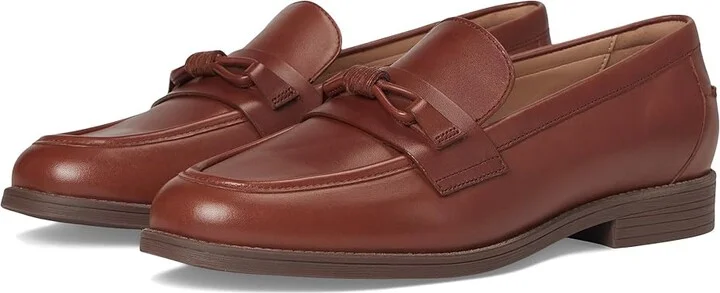 Cole Haan Stassi Bow Loafers Women's Shoes Dark Cuoio Leather : 7 B - Medium