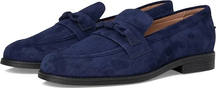 Cole Haan Stassi Bow Loafers Women's Shoes Midnight Moon Suede : 5 B - Medium, Leather