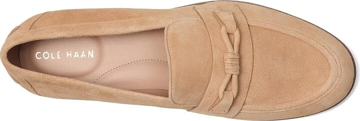 Cole Haan Stassi Bow Loafers Women's Shoes Tuscan Sand Suede : 8 B - Medium, Leather - Image 2