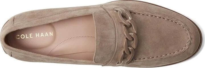 Cole Haan Stassi Chain Loafer Women's Shoes Irish Coffee Suede : 9 B - Medium, Leather - Image 2