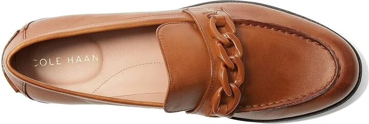 Cole Haan Stassi Chain Loafer Women's Shoes Pecan Leather : 5 B - Medium - Image 2