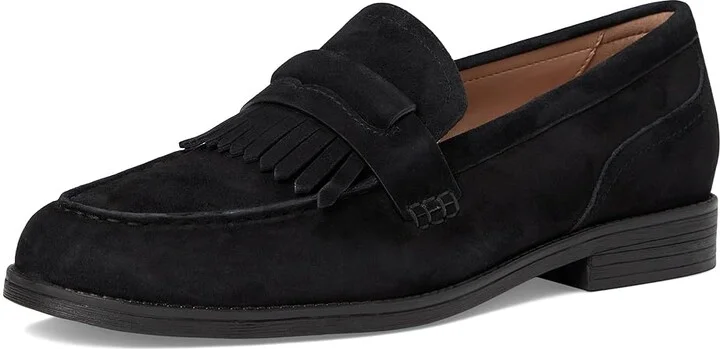 Cole Haan Stassi Kiltie Loafers Women's Shoes Black Suede : 7 B - Medium, Synthetic - Image 5