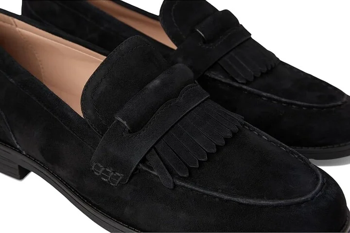 Cole Haan Stassi Kiltie Loafers Women's Shoes Black Suede : 7 B - Medium, Synthetic - Image 7