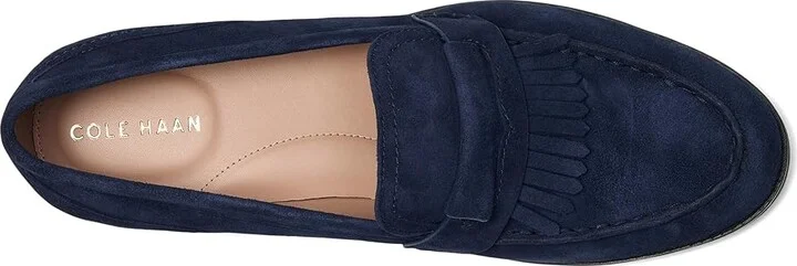 Cole Haan Stassi Kiltie Loafers Women's Shoes Midnight Moon Suede : 9 B - Medium, Synthetic - Image 2