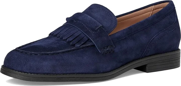 Cole Haan Stassi Kiltie Loafers Women's Shoes Midnight Moon Suede : 9 B - Medium, Synthetic - Image 5