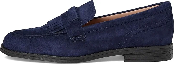 Cole Haan Stassi Kiltie Loafers Women's Shoes Midnight Moon Suede : 9 B - Medium, Synthetic - Image 6