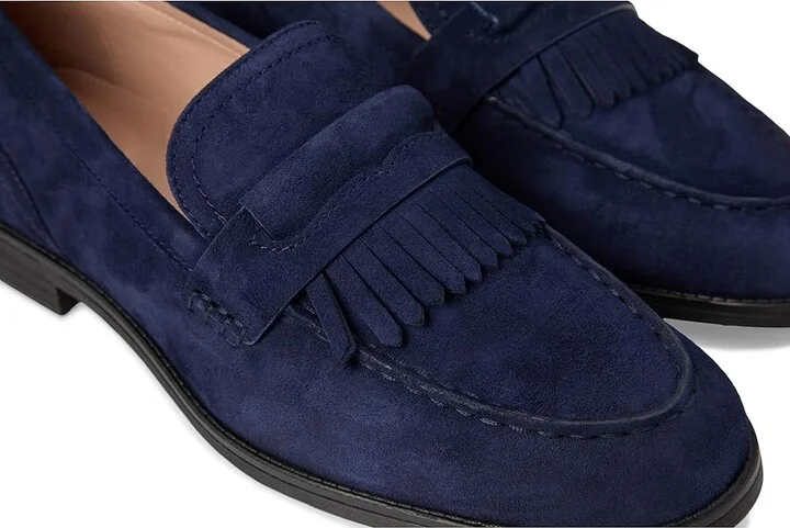 Cole Haan Stassi Kiltie Loafers Women's Shoes Midnight Moon Suede : 9 B - Medium, Synthetic - Image 7