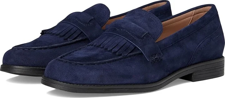 Cole Haan Stassi Kiltie Loafers Women's Shoes Midnight Moon Suede : 9 B - Medium, Synthetic