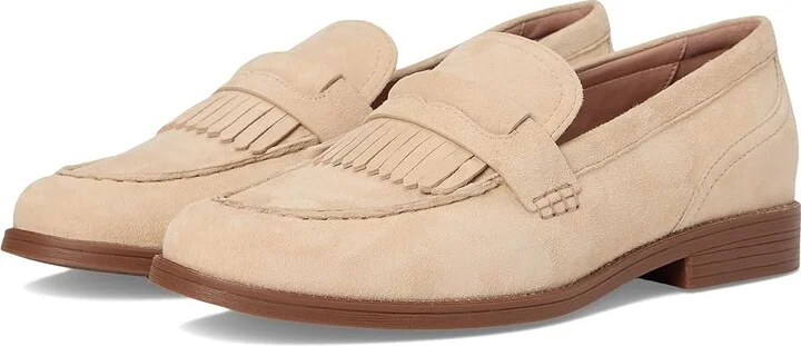 Cole Haan Stassi Kiltie Loafers Women's Shoes Oat Suede : 6.5 B - Medium, Synthetic