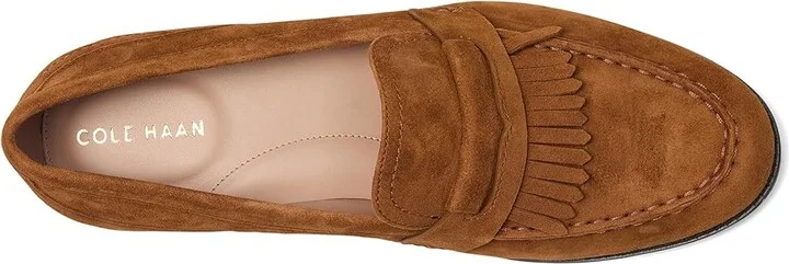 Cole Haan Stassi Kiltie Loafers Women's Shoes Tobacco Suede : 6 B - Medium, Synthetic - Image 2