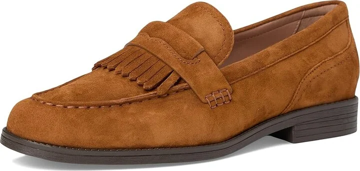 Cole Haan Stassi Kiltie Loafers Women's Shoes Tobacco Suede : 6 B - Medium, Synthetic - Image 5