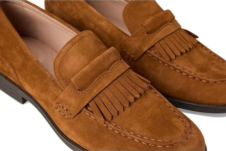 Cole Haan Stassi Kiltie Loafers Women's Shoes Tobacco Suede : 6 B - Medium, Synthetic - Image 7