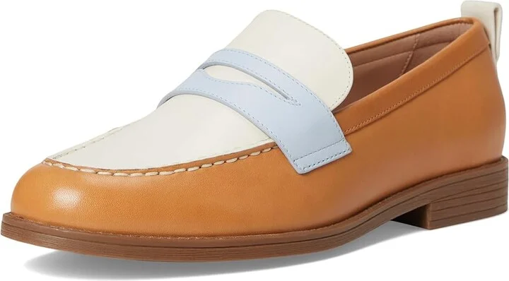 Cole Haan Stassi Penny Loafers Women's Shoes Biscuit/Ivory/Skyway Leather : 6 B - Medium - Image 5