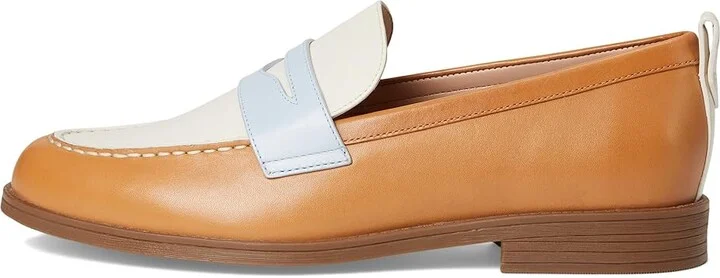 Cole Haan Stassi Penny Loafers Women's Shoes Biscuit/Ivory/Skyway Leather : 6 B - Medium - Image 6