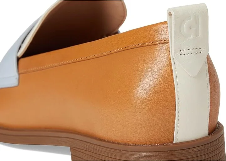 Cole Haan Stassi Penny Loafers Women's Shoes Biscuit/Ivory/Skyway Leather : 6 B - Medium - Image 7