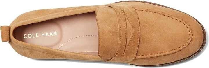 Cole Haan Stassi Penny Loafers Women's Shoes Biscuit Suede : 9.5 B - Medium, Leather - Image 2