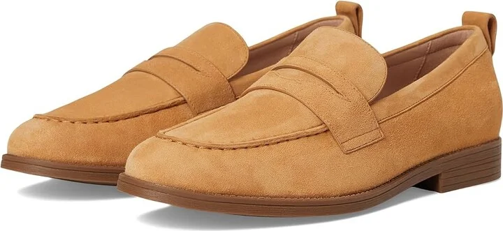 Cole Haan Stassi Penny Loafers Women's Shoes Biscuit Suede : 9.5 B - Medium, Leather