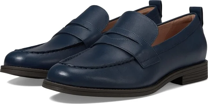 Cole Haan Stassi Penny Loafers Women's Shoes Blue Wing Teal Leather : 5.5 B - Medium
