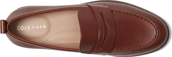Cole Haan Stassi Penny Loafers Women's Shoes Dark Cuoio/Mahogany : 5.5 C - Wide, Leather - Image 2