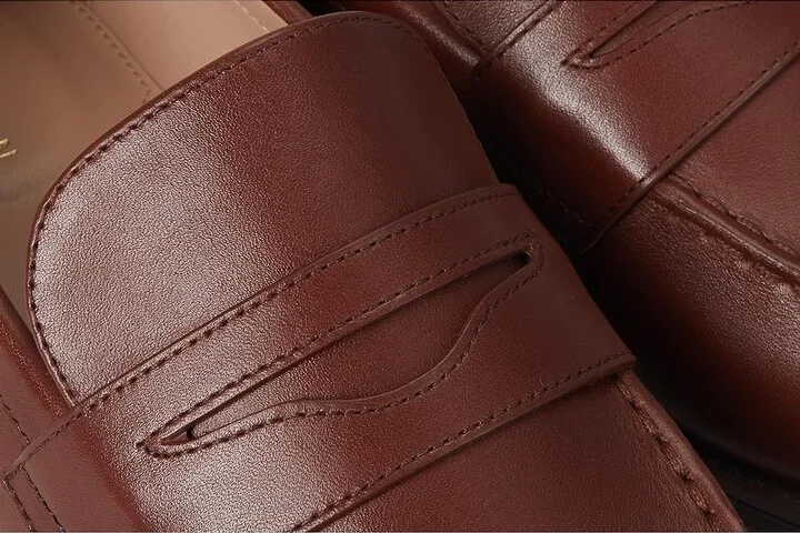 Cole Haan Stassi Penny Loafers Women's Shoes Dark Cuoio/Mahogany : 5.5 C - Wide, Leather - Image 7