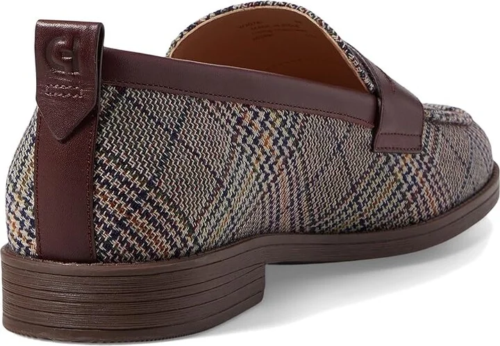 Cole Haan Stassi Penny Loafers Women's Shoes Plaid Textle : 6 B - Medium, Leather - Image 4