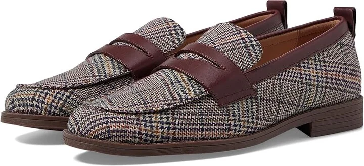 Cole Haan Stassi Penny Loafers Women's Shoes Plaid Textle : 6 B - Medium, Leather