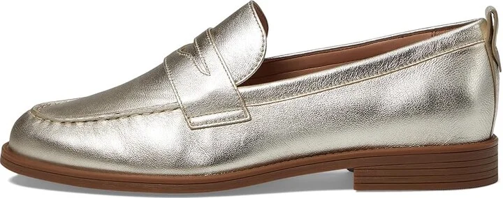 Cole Haan Stassi Penny Loafers Women's Shoes Soft Gold Leather : 9 B - Medium - Image 6