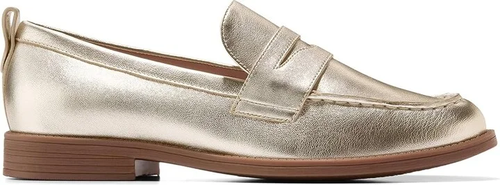 Cole Haan Stassi Penny Loafers Women's Shoes Soft Gold Leather : 9 B - Medium - Image 7