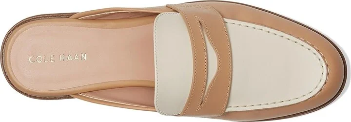 Cole Haan Stassi Penny Mule Women's Flat Shoes Tuscan Sand/Ivory Leather : 6 B - Medium - Image 2