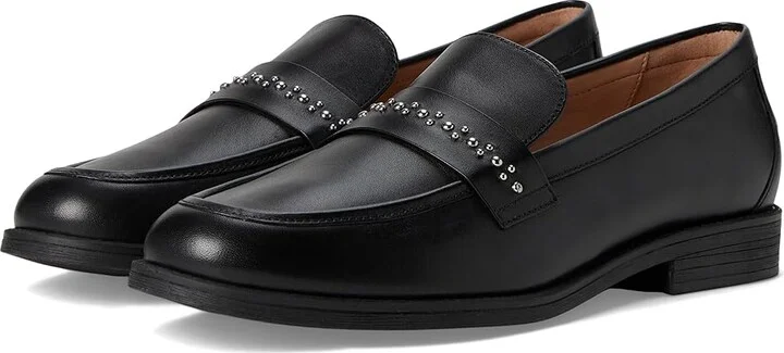 Cole Haan Stephie Embellished Loafers Women's Flat Shoes Black Leather : 5 B - Medium
