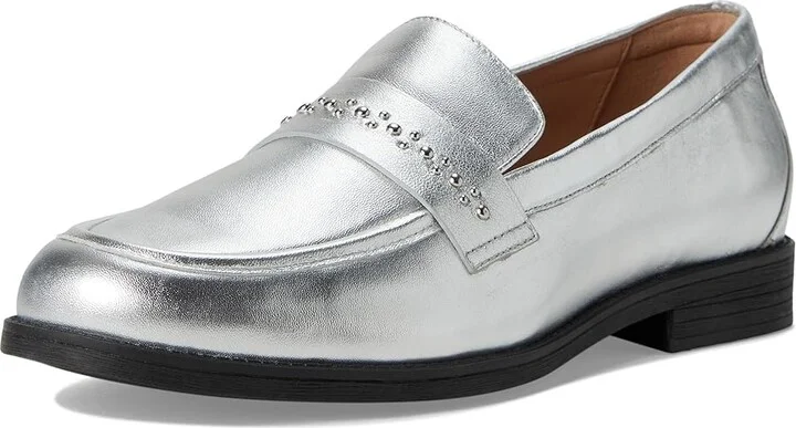 Cole Haan Stephie Embellished Loafers Women's Flat Shoes Silver Leather/Silver Studs : 10 B - Medium - Image 5