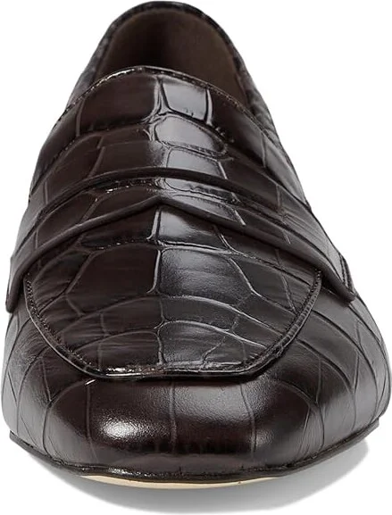 Cole Haan Tarese Soft Loafers Women's Flat Shoes Dark Chocolate Croc Print Leather : 5 B - Medium - Image 5