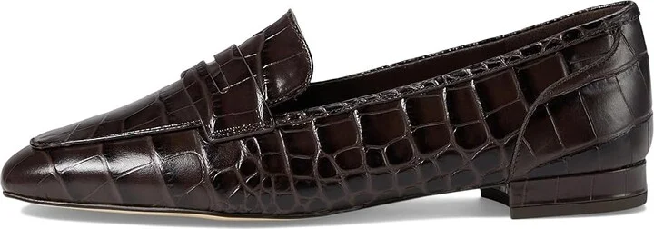 Cole Haan Tarese Soft Loafers Women's Flat Shoes Dark Chocolate Croc Print Leather : 5 B - Medium - Image 6