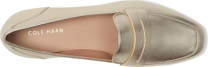 Cole Haan Tarese Soft Loafers Women's Flat Shoes Soft Gold Leather : 8 B - Medium - Image 2