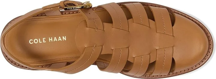 Cole Haan Tatiana Fisherman Sandals Women's Wedge Shoes Biscuit Leather : 8 B - Medium - Image 2
