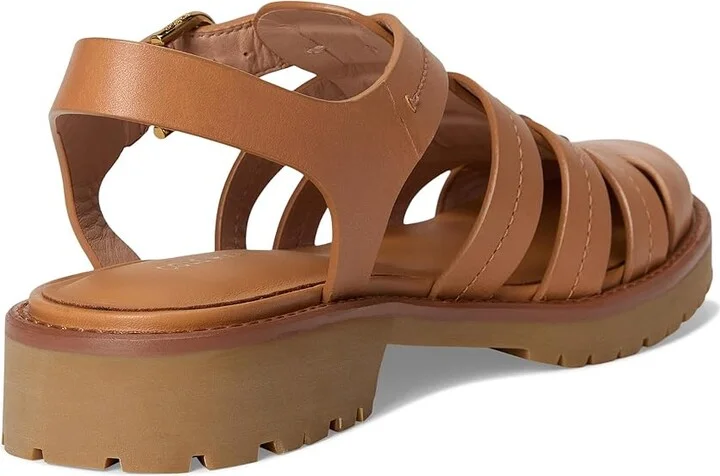 Cole Haan Tatiana Fisherman Sandals Women's Wedge Shoes Biscuit Leather : 8 B - Medium - Image 4