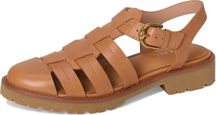 Cole Haan Tatiana Fisherman Sandals Women's Wedge Shoes Biscuit Leather : 8 B - Medium - Image 5