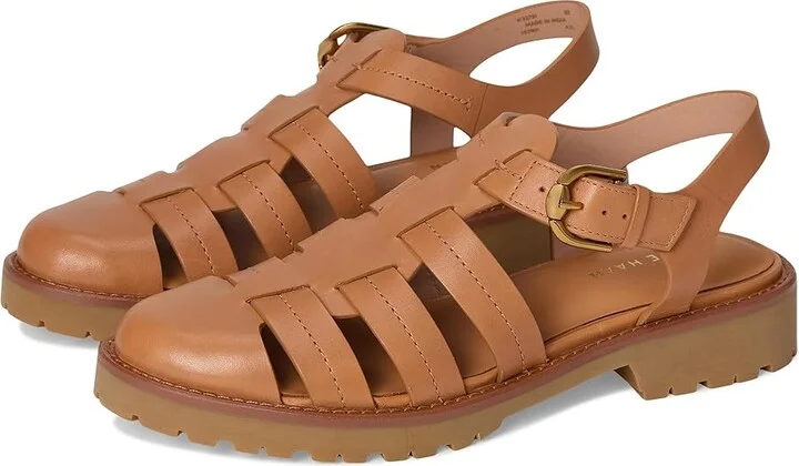 Cole Haan Tatiana Fisherman Sandals Women's Wedge Shoes Biscuit Leather : 8 B - Medium