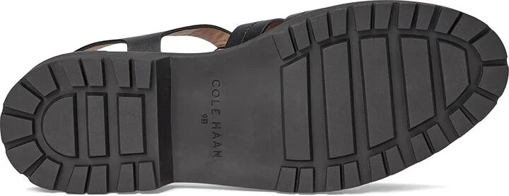 Cole Haan Tatiana Fisherman Sandals Women's Wedge Shoes Black Leather : 9.5 B - Medium - Image 3