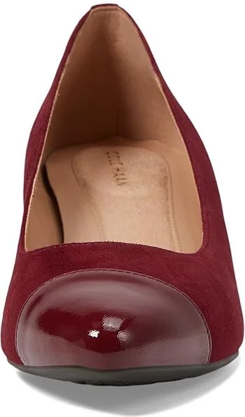 Cole Haan The Go-To Block Heel Pump 45MM Women's Shoes Black Cherry Suede : 8.5 B - Medium, Leather - Image 2