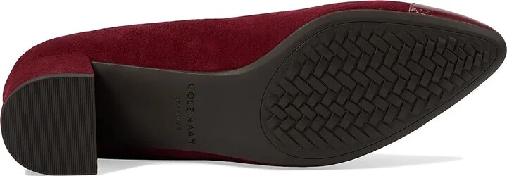 Cole Haan The Go-To Block Heel Pump 45MM Women's Shoes Black Cherry Suede : 8.5 B - Medium, Leather - Image 3