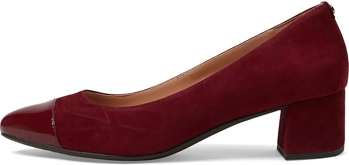 Cole Haan The Go-To Block Heel Pump 45MM Women's Shoes Black Cherry Suede : 8.5 B - Medium, Leather - Image 5
