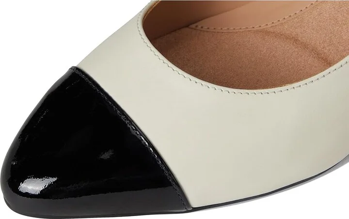 Cole Haan The Go-To Block Heel Pump 45MM Women's Shoes Ivory Leather/Black Pat Leather : 7.5 B - Medium - Image 7