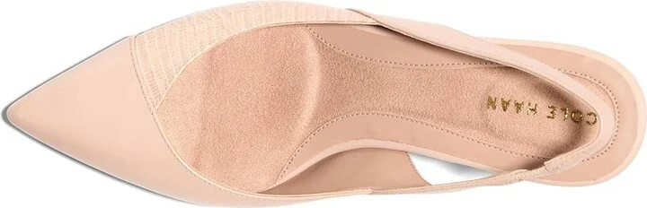 Cole Haan The Go-To Slingback Pump 65MM High Women's Heels Porcelain Leather/Lizard Print Leather : 7 B - Medium - Image 2