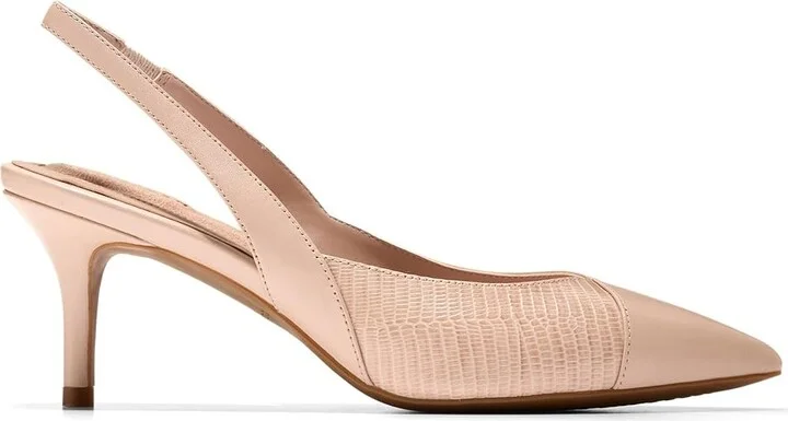 Cole Haan The Go-To Slingback Pump 65MM High Women's Heels Porcelain Leather/Lizard Print Leather : 7 B - Medium - Image 6